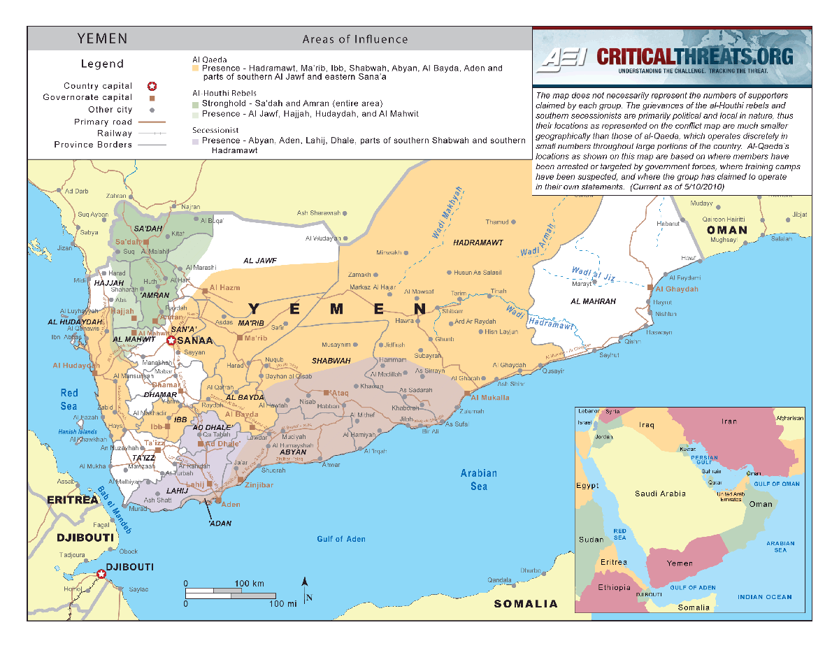 Yemen Conflict Map Critical Threats