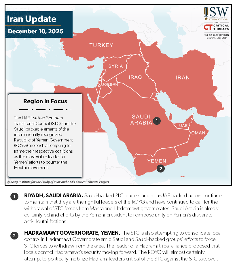 Iran Update, December 10, 2025
