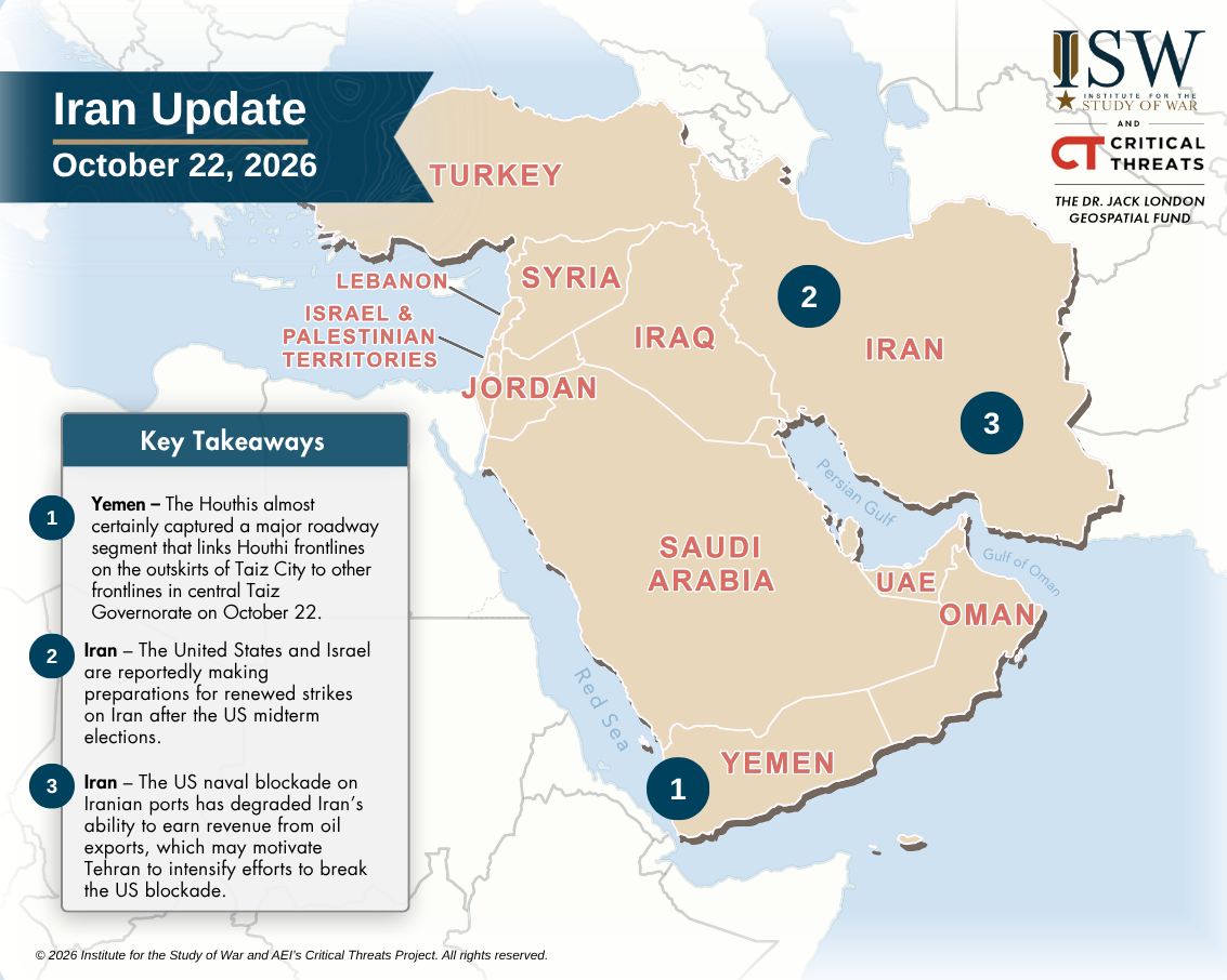 Iran Update, October 22, 2026