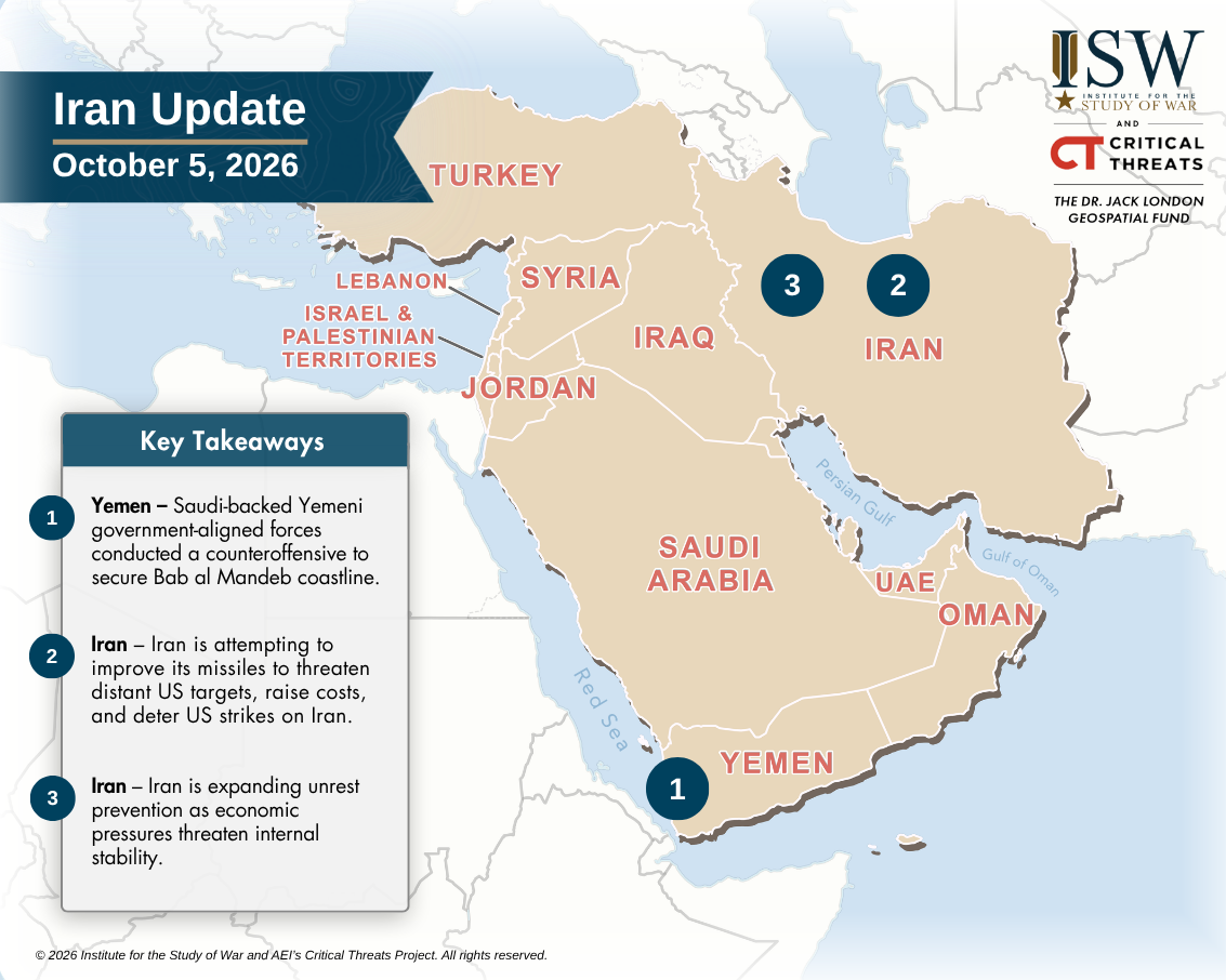Iran Update, October 5, 2026