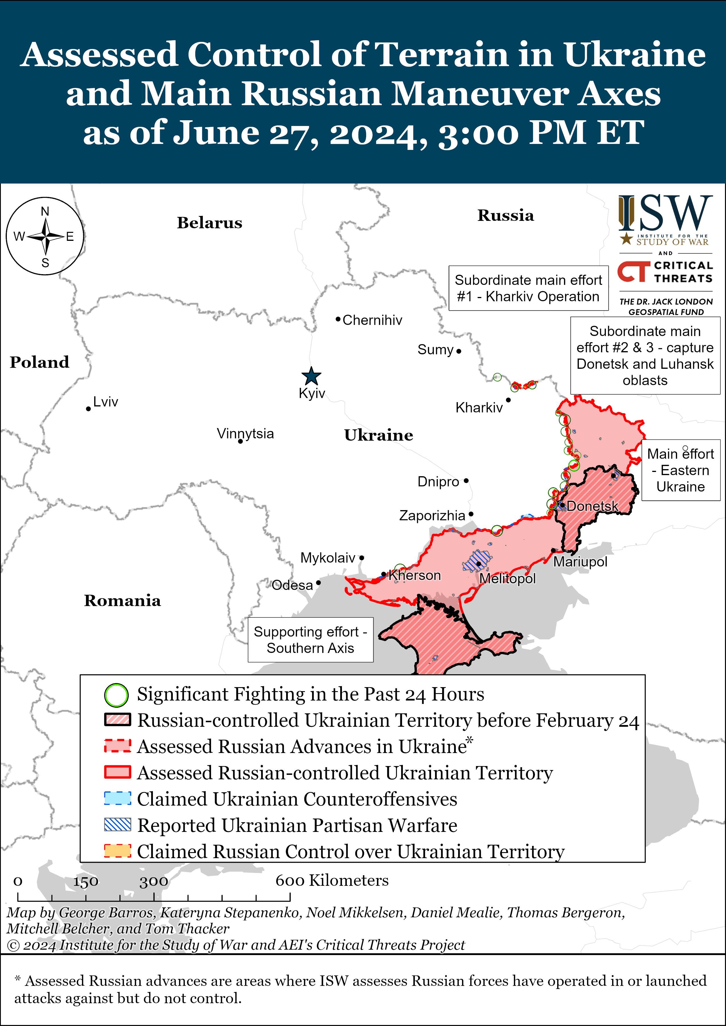 June Offensive Map Russian Offensive Campaign Assessment, June 27, 2024 | Critical Threats