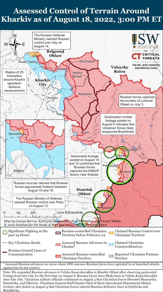 Russian Offensive Campaign Assessment August 18 Critical Threats