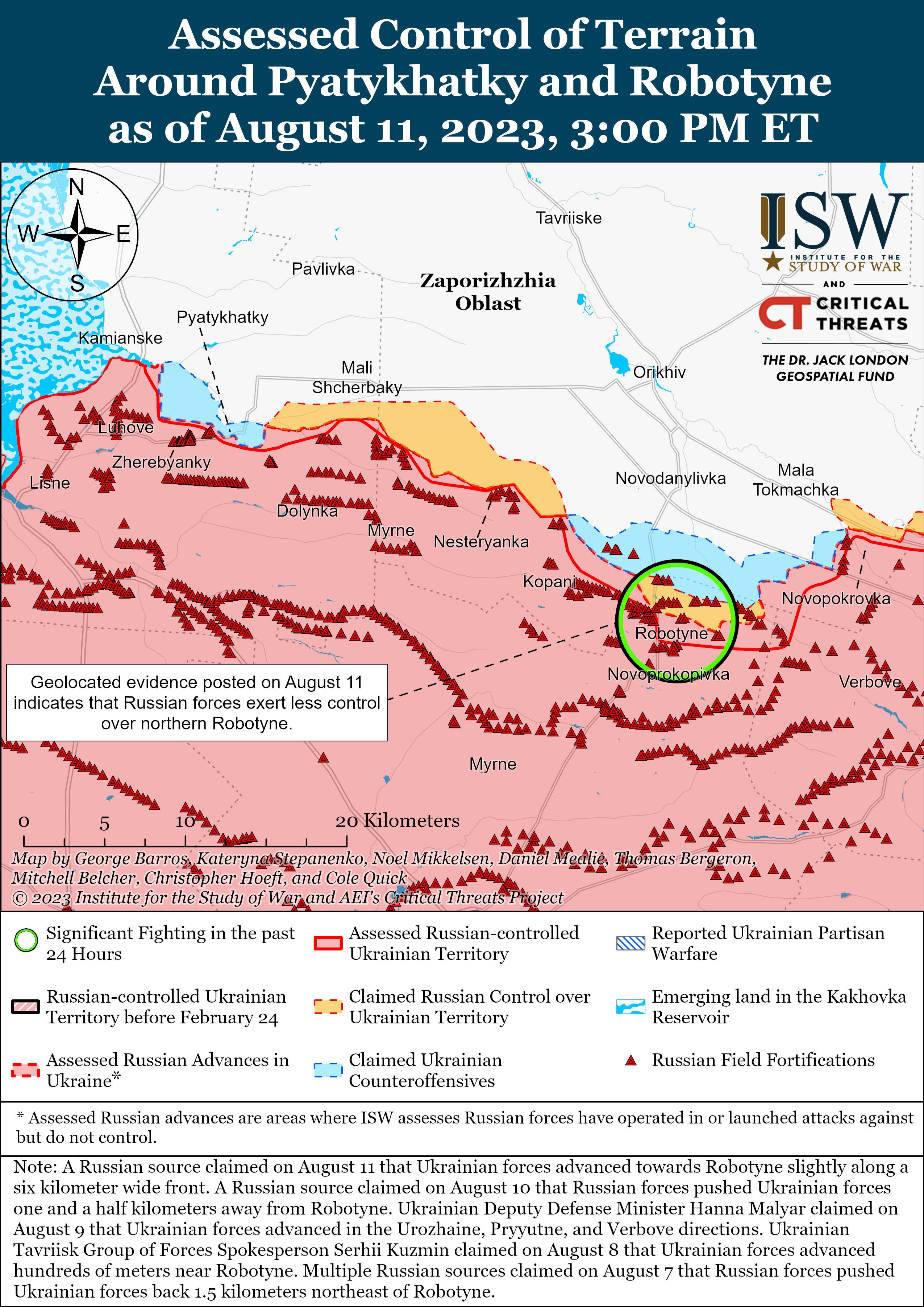 Russian Offensive Campaign Assessment, August 11, 2023